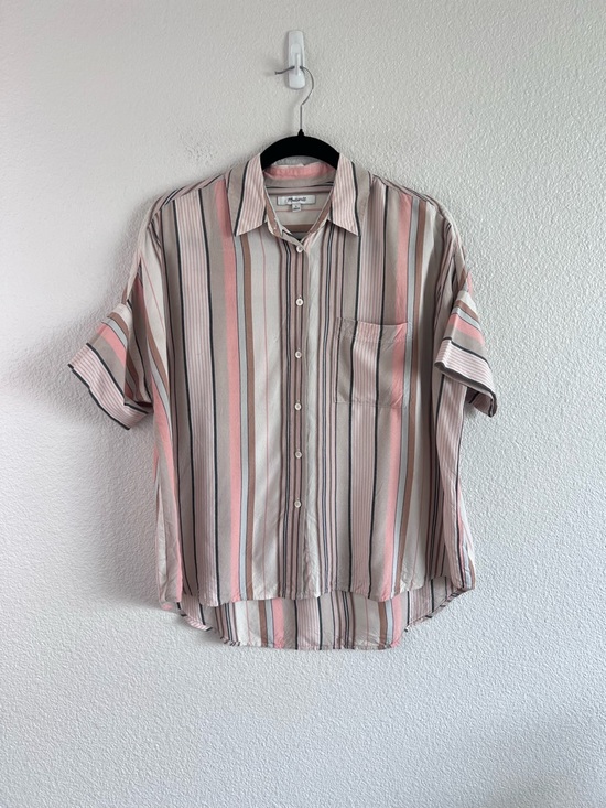 Madewell Tops - Madewell Women's Courier Button Down Short Sleeve Blouse in Aldwin Stripe